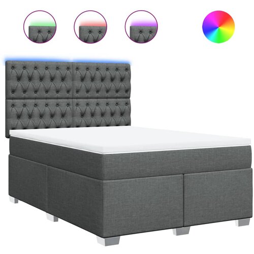 Maison Chic Box spring postelja - Vzmetna postelja z vzmetnico temno siva 160x200 cm blago SL24576, (21890714) Cene
