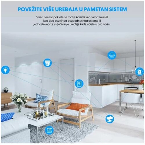 Tuya Wi-Fi smart senzor pokreta,WIFI, app.,ugao detekcije 128&deg;,Bela Cene