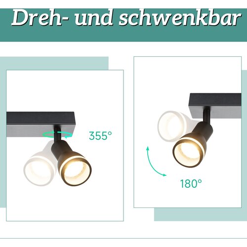 Nettlife stropna svetilka s 5 žarnicami, črna, GU10, vrtljiva, kovinska, za kuhinjo, pisarno, dnevno sobo, spalnico, brez žarnic, (22116801) Cene