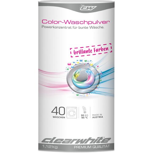 CLEARWHITE Barvno pralno sredstvo 1,12 kg, za 40 pranj. Slike