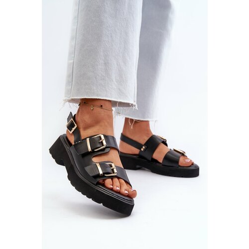 Kesi Women's Sandals with Buckles Eco Leather Black Konanttia Slike