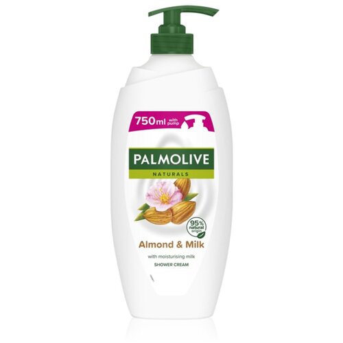 Palmolive Naturals Almond kremasti gel za tu&amp;scaron;iranje s bademovim uljem s pumpicom 750 ml Slike