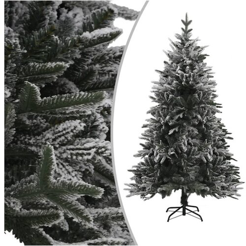  Umetna novoletna jelka s snegom zelena 240 cm PVC in PE Slike