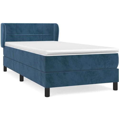 VidaXL Box spring krevet s madracem tamnoplavi 90x190 cm bar&amp;scaron;unasti Slike