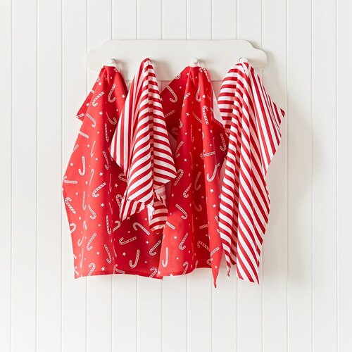 Catherine Lansfield Pamučna kuhinjska krpa 4 kom s božićnim motivom 50x70 cm Candy Cane – Cijene