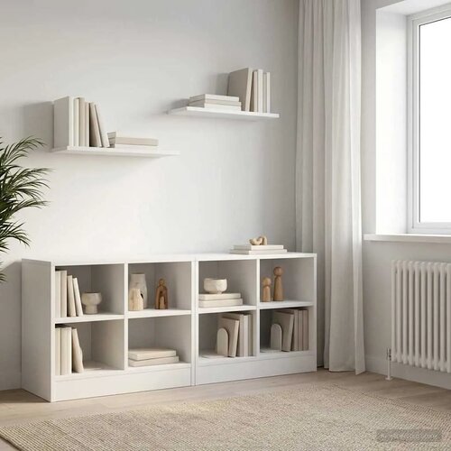 Ormarić za krevet s policom 2 kom. Bijela 66 x 33 x 48 cm - Bijela Slike