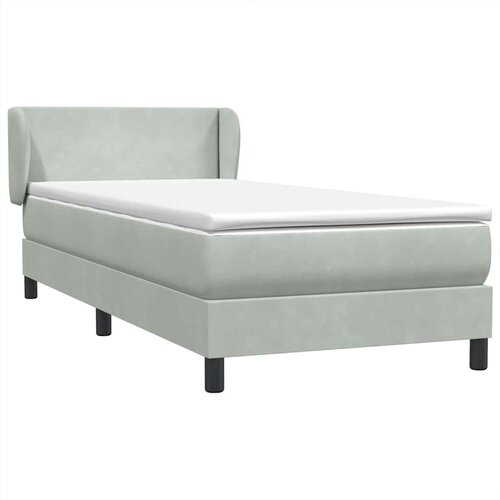 Box Spring krevet s madracem svijetlo sivi 80x220 cm samt Slike