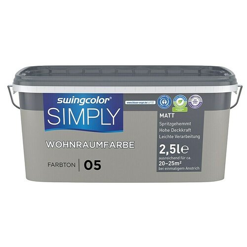 SWINGCOLOR Boja za zid Simply (Sivo-bež – br. 05, Mat, 2,5 l) Cijene