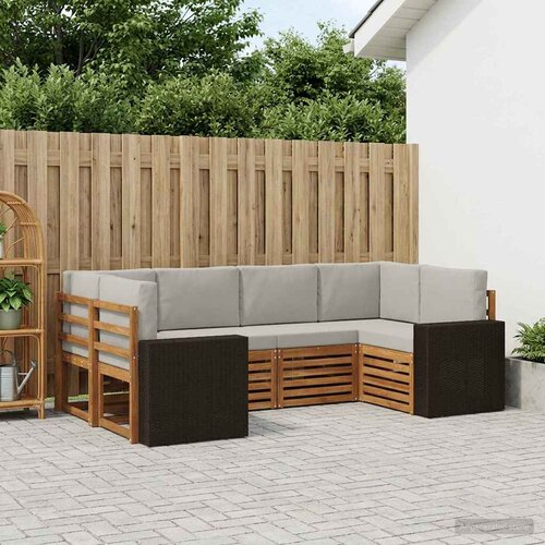  Sekcijska garnitura 6 pcs Prirodna i svjetlosiva Poliester Cene