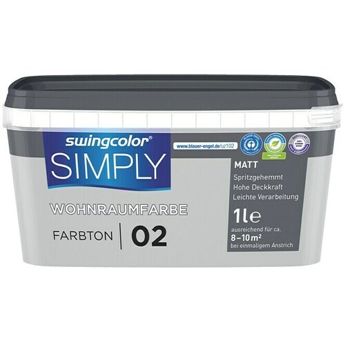 SWINGCOLOR Stenska barva SIMPLY (Sive barve - Št. 02, Mat, 1 l) Cene