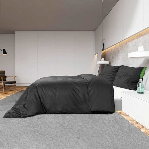  Set posteljine za poplun crni 140 x 200 cm lagana mikrovlakna Slike