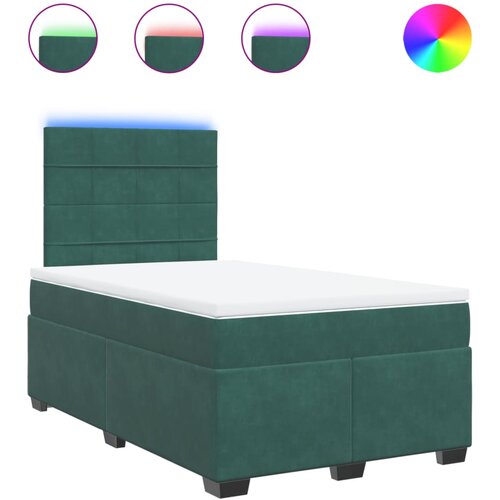 VidaXL Box spring krevet s madracem tamnozeleni 120x200 cm bar&amp;scaron;unasti Slike