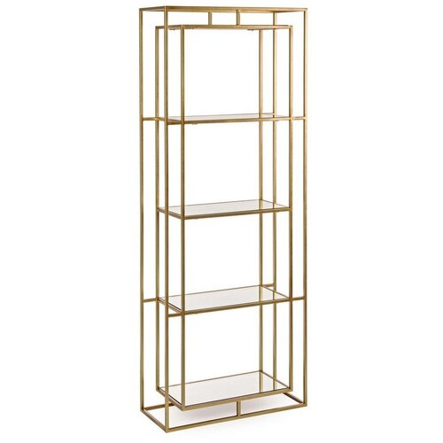 BIZZOTTO Jeklen regal v zlati barvi 68x172,5x28 cm Elenor &amp;ndash; Slike