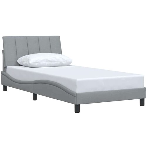 VidaXL Okvir kreveta bez madraca svjetlosivi 100x200 cm od tkanine Slike