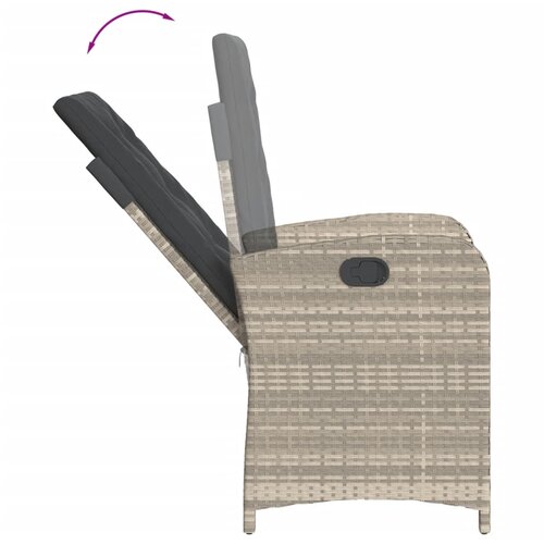  7-dijelni vrtni blagovaonski set od poliratana s jastucima sivi Siva 200 cm table length Slike