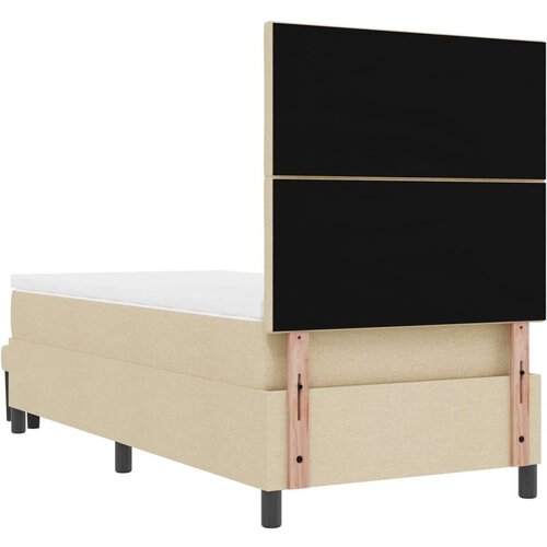 vidaXL Box Spring Postelja z Vzmetnico in Klopjo Bež 90x190 cm Tkanina, (22080944) Cene