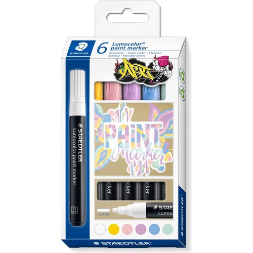 Staedtler akrilni marker Lumocolor pastelne barve 6/1 Slike