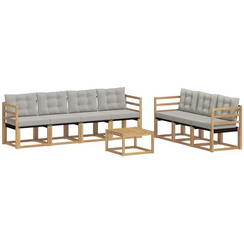 vidaXL Zunanja garnitura za sedenje 8 pcs Bela in svetlo siva, (5000281339) Cene