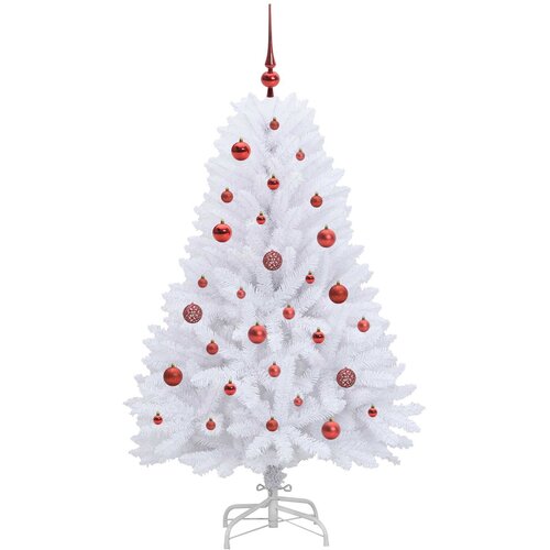  Umjetno božićno drvce s nogom Bijela 150 cm PVC i čelik Slike