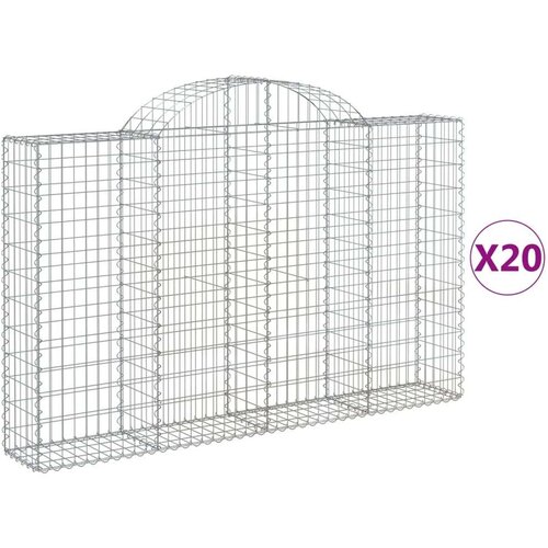  Lučne gabionske ko&amp;scaron;are 20kom 200x30x120/140cm pocinčano željezo Slike