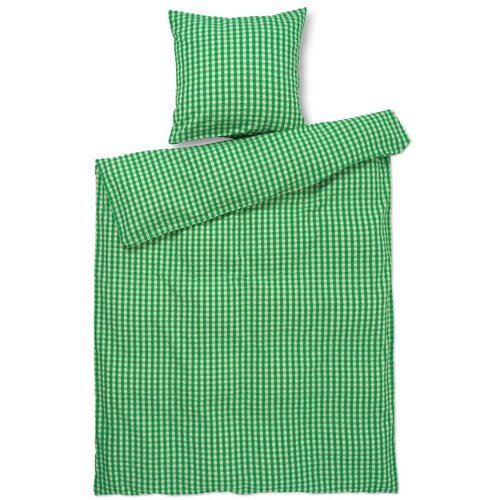 JUNA Zeleno-bež posteljina za krevet za jednu osobu-za produženi krevet od krepa 140x220 cm B&amp;aelig;k&amp;amp;B&amp;oslash;lge &amp;ndash; Slike