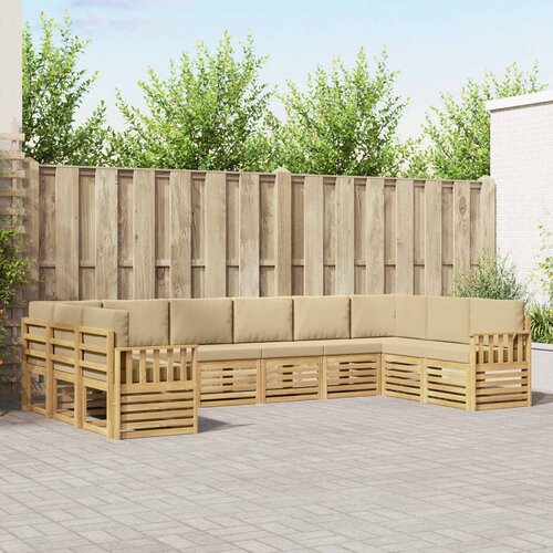  Set vanjskih sofa 7 pcs Bijela i Bež 363 x 187,5 x 73 cm Cene