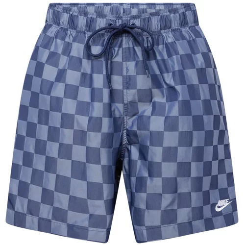 Nike Sportswear Hlače 'CLUB' mornarska / svetlo modra / bela