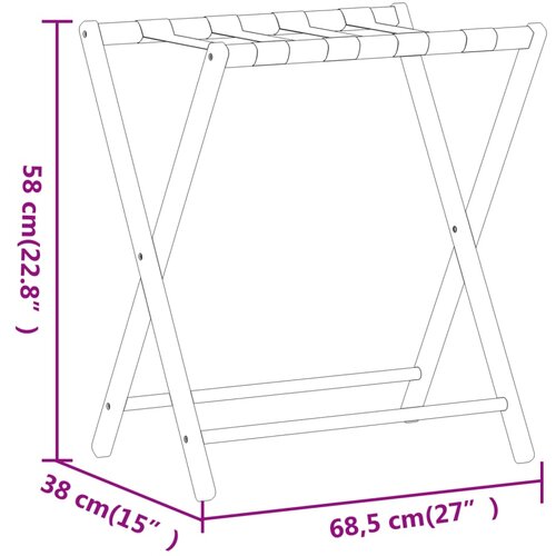  Stalak za prtljagu 68,5 x 38 x 58 cm od bambusa Slike