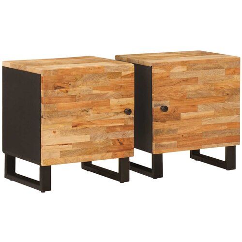 vidaXL Nočna omarica 2 pcs Rjava 40 x 33,5 x 46 cm Masiven les manga, (5000107247) Cene