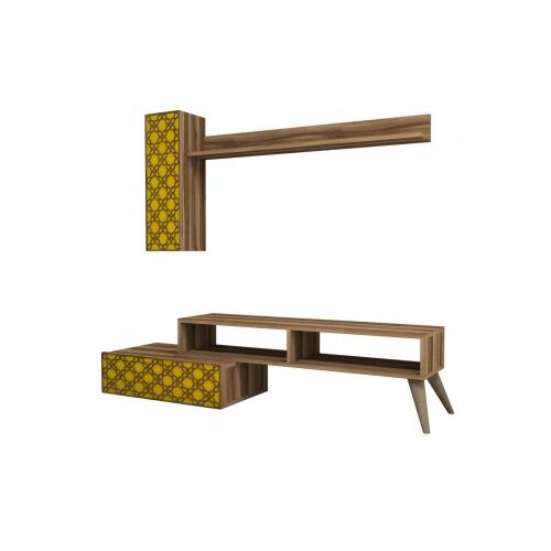 Hanah home planet walnut yellow polica za tv Slike