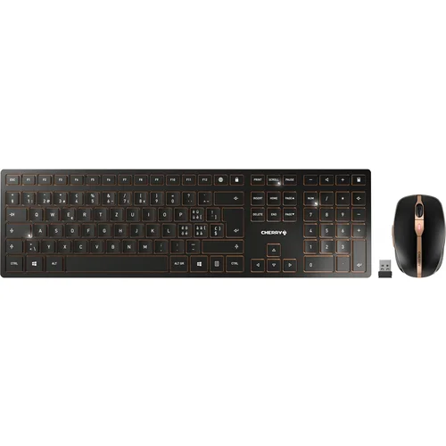 Cherry Desktop DW 9100 SLIM [CH] WL AES black/copper BT"