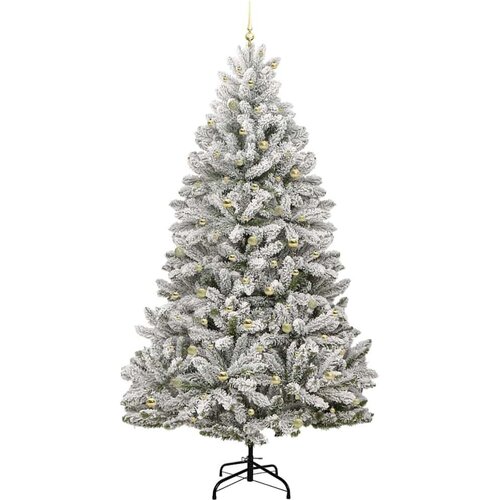 VidaXL Umjetno božićno drvce Zelena i bijela 300 cm PVC i metal Slike