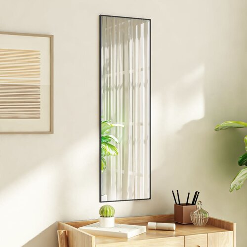 VidaXL ogledalo za vrata črno 30x100 cm steklo in aluminij Slike