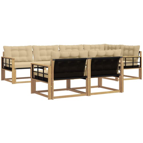  Set vanjskih sofa 7 kom. Bijela i bež Smeđa 327 x 168,5 x 73 cm Slike
