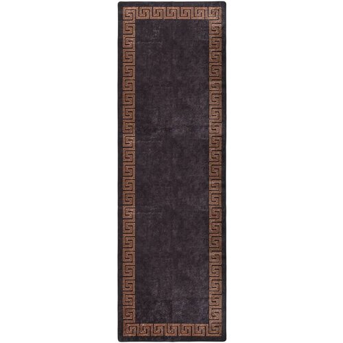 VidaXL Perivi tepih 80 x 300 cm crno-zlatni protuklizni Slike