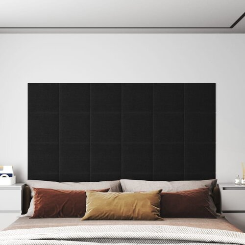 VidaXL zidne ploče od tkanine 12 kom crne 30 x 30 cm 1,08 m&amp;sup2; Slike