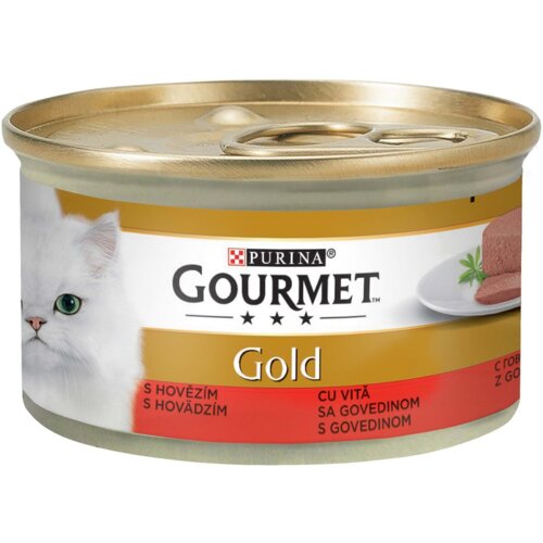 Gourmet konzerva za mačke sa ukusom govedine gold 85g Slike