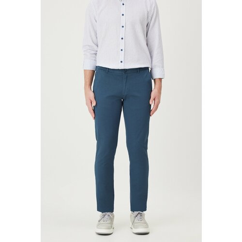 AC&Co / Altınyıldız Classics Men's Petrol Slim Fit Slim Fit Side Pocket Cotton Flexible Chino Trousers Cene