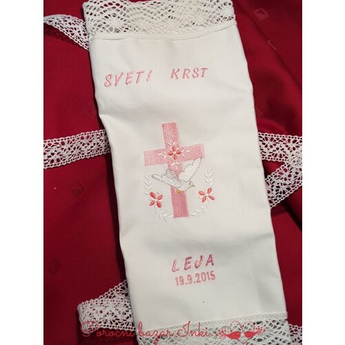  KRSTNI PRTIČEK z križcem in golobčkom KRSPRT 01 Slike
