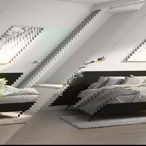 VidaXL Uzglavlje za krevet crno 240x1,5x80 cm od konstruiranog drva Slike