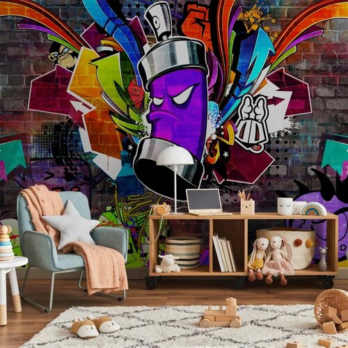  Foto tapeta - Graffiti: Colourful attack 200x140 Premium Slike