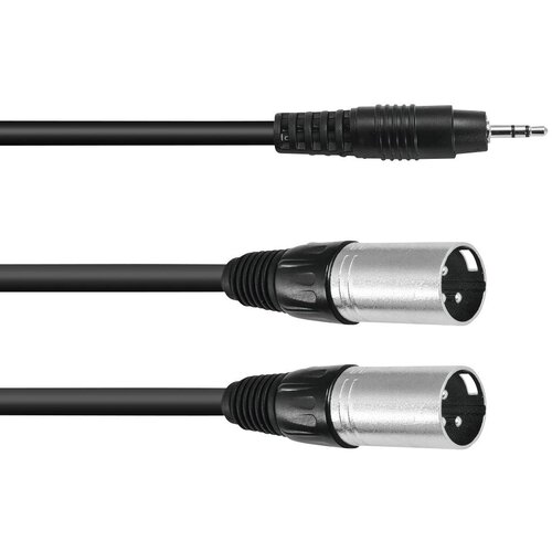 Omnitronic 30225157 XLR adapterski kabel [1x 3\,5 mm banana mo&scaron;ki konektor - 2x XLR vtič 3-polni] 3.00 m črna, (20428207) Cene