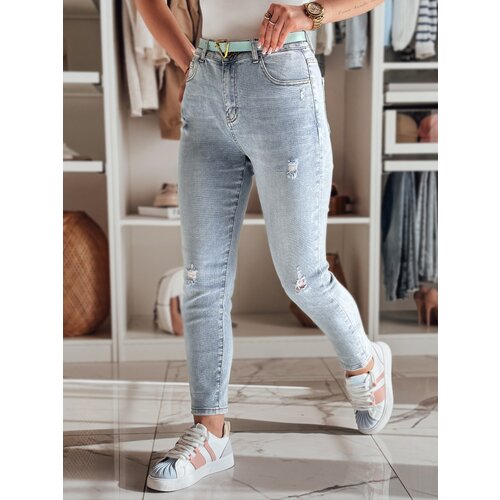 DStreet Spodnie damskie jeansowe slim fit STEFANIA niebieskie Slike