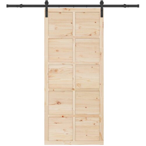  Klizna vrata Prirodna 80 x 208 cm Masivna borovina Smeđa 200 x 2.5 x 208 cm Slike