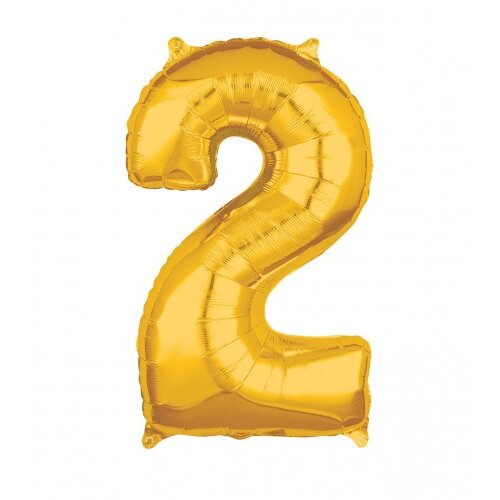 Amscan Balon zlatni br.2 43x66cm 3655401 Slike