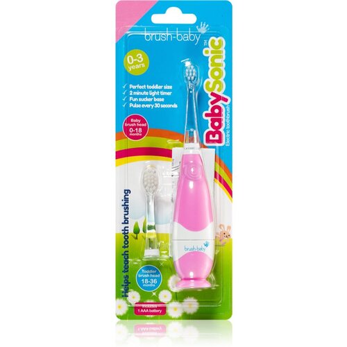 Brush Baby BabySonic električna zobna ščetka za otroke 0 – 36 mesecev Pink 1 kos Cene