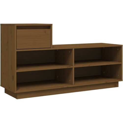Maison Chic Omarica za obutev - Kopa za čevlje medeno rjava 110x34x61 cm trdna borovina, (21776353) Slike