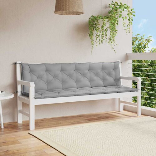  Jastuk za vrtnu klupu sivi 200 x (50+50) x 7 cm tkanina Oxford Cijene