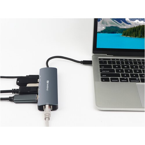 Sandberg Docking station USB-C - HDMI/DP/LAN/2xUSB 3.0/USB C PD 100W 136-43 Cene