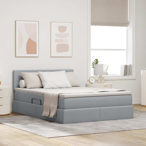 vidaXL Krevet s madracem i skladi&scaron;tem Svijetlo siva 140 x 200 cm Cijene